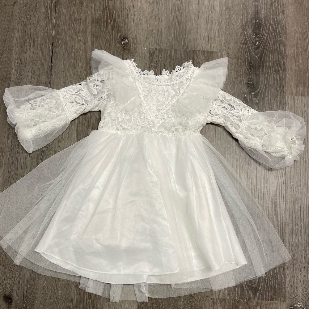 Toddler Girl White Lacey Dress